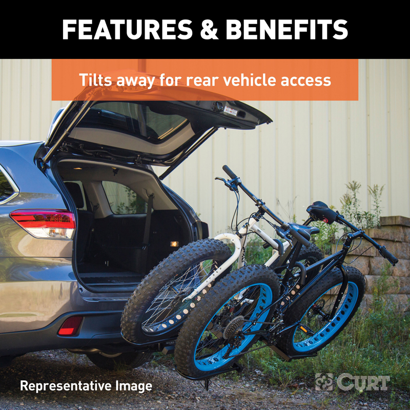 CURT | Tray-Style Hitch-Mounted Bike Rack (4 Bikes, 2" Shank)