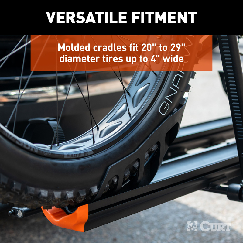 CURT | Aluminum Tray-Style Hitch-Mounted Bike Rack (2 Bikes, 2" Shank)