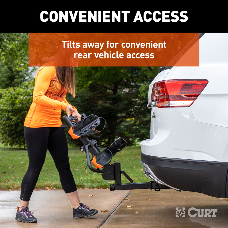 CURT | Aluminum Tray-Style Hitch-Mounted Bike Rack (2 Bikes, 2" Shank)