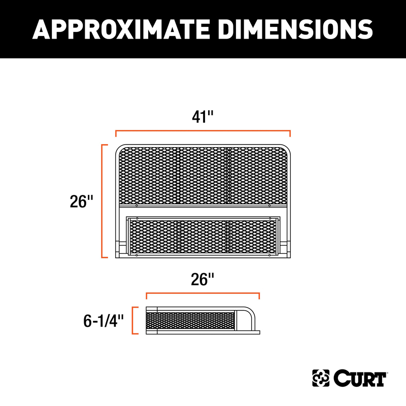 CURT | 41" x 26" Black Steel Universal ATV Cargo Carrier