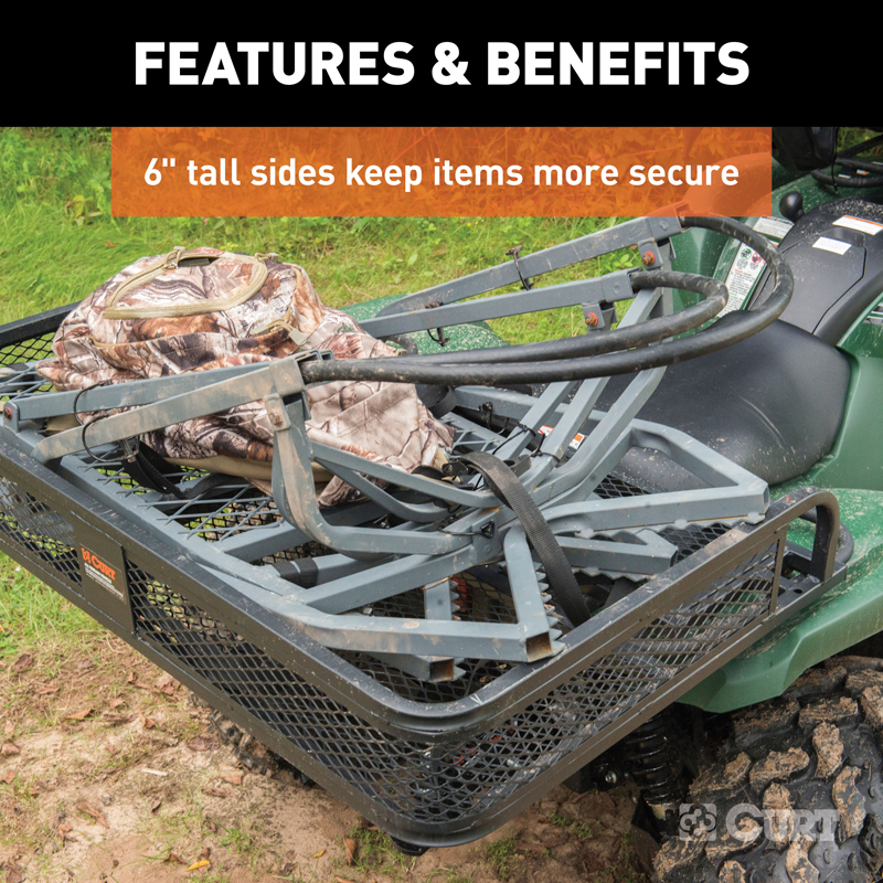 CURT | 41" x 26" Black Steel Universal ATV Cargo Carrier