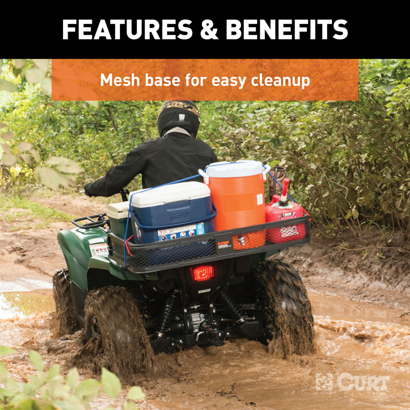 CURT | 41" x 26" Black Steel Universal ATV Cargo Carrier