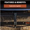 CURT | 48" x 20" Black Steel Tray Cargo Carrier (1-1/4", 2" Adapter, 300 lbs.)