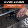 CURT | 48" x 20" Black Steel Tray Cargo Carrier (1-1/4", 2" Adapter, 300 lbs.)