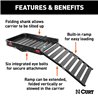 CURT | 50" x 30" Black Aluminum Hitch Cargo Carrier with Ramp (Folding 2" Shank)