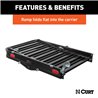 CURT | 50" x 30" Black Aluminum Hitch Cargo Carrier with Ramp (Folding 2" Shank)