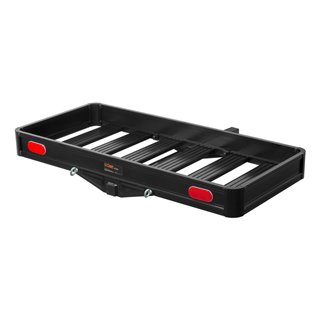 CURT | 49" x 22" Black Aluminum Basket Cargo Carrier (Fixed 2" Shank, 500 lbs.)