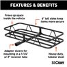 CURT | 48" x 20" Black Steel Basket Cargo Carrier (1-1/4", 2" Adapter, 500 lbs.)
