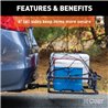 CURT | 48" x 20" Black Steel Basket Cargo Carrier (1-1/4", 2" Adapter, 500 lbs.)