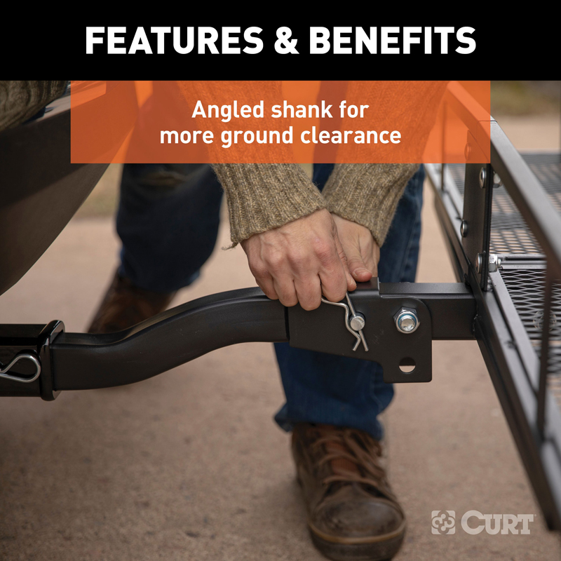 CURT | 60" x 24" Black Steel Basket Cargo Carrier (Folding 2" Shank, 500 lbs.)