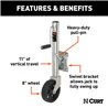 CURT | Marine Jack with 8" Wheel (1,500 lbs, 10" Travel)