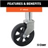 CURT | Marine Jack with 8" Wheel (1,500 lbs, 10" Travel)
