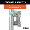CURT | Marine Jack with 8" Wheel (1,500 lbs, 10" Travel, Packaged)
