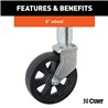 CURT | Marine Jack with 8" Wheel (1,500 lbs, 10" Travel, Packaged)