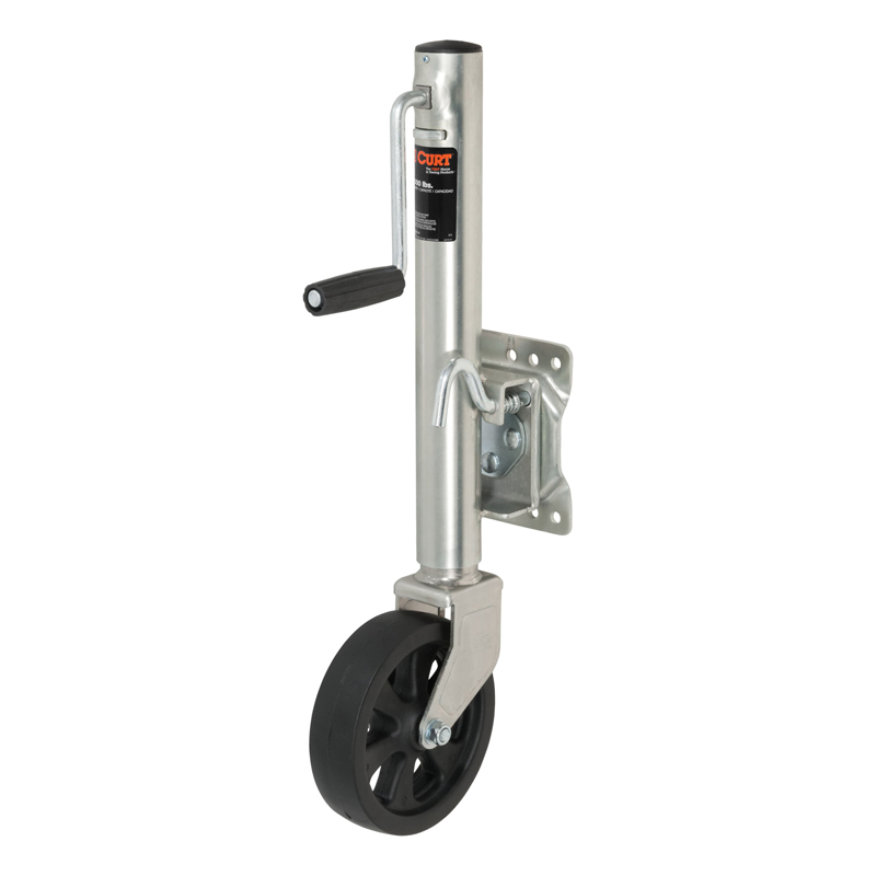CURT | Marine Jack with 8" Wheel (1,500 lbs, 10" Travel, Packaged)