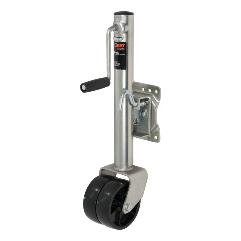 CURT | Marine Jack with Dual 6" Wheels (1,500 lbs, 10" Travel)