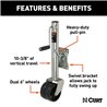 CURT | Marine Jack with Dual 6" Wheels (1,500 lbs, 10" Travel)