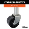 CURT | Marine Jack with Dual 6" Wheels (1,500 lbs, 10" Travel)