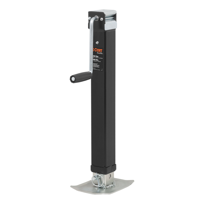 CURT | Direct-Weld Square Jack with Side Handle (8,000 lbs, 15" Travel)