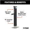 CURT | Direct-Weld Square Jack with Side Handle (8,000 lbs, 15" Travel)