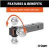 CURT | Multi-Ball Mount (2" Hollow Shank, 1-7/8", 2" & 2-5/16" Chrome Balls)