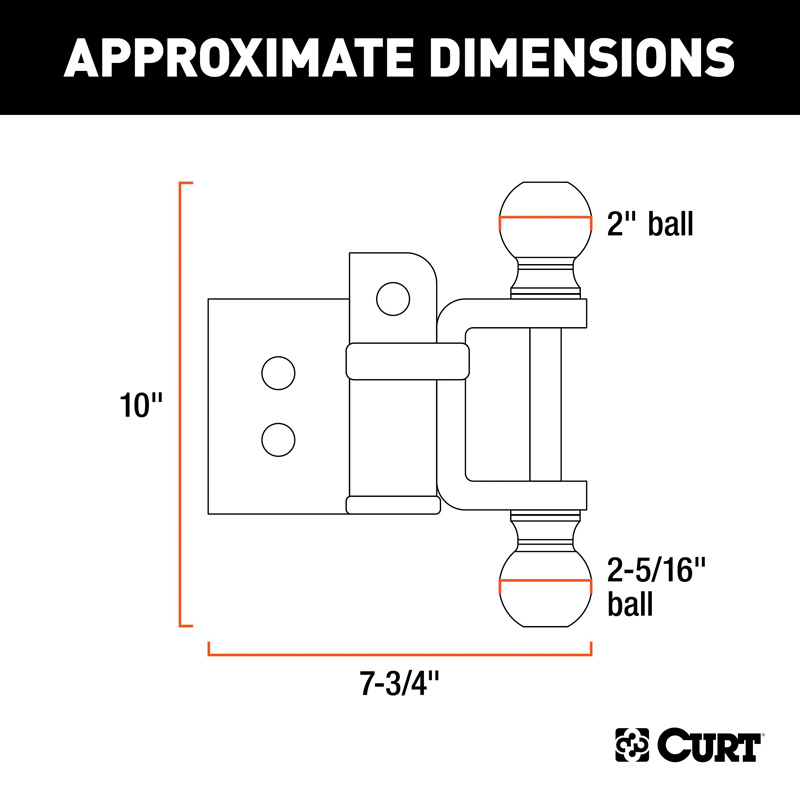 CURT | Replacement Adjustable Multipurpose Ball Mount Head (Fits #45049)