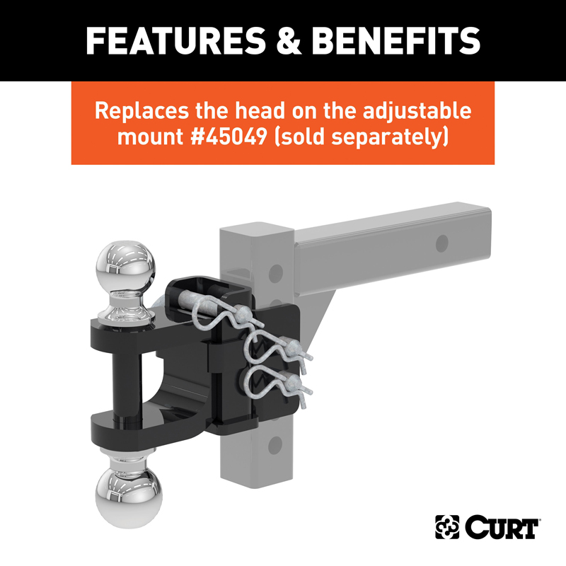 CURT | Replacement Adjustable Multipurpose Ball Mount Head (Fits #45049)