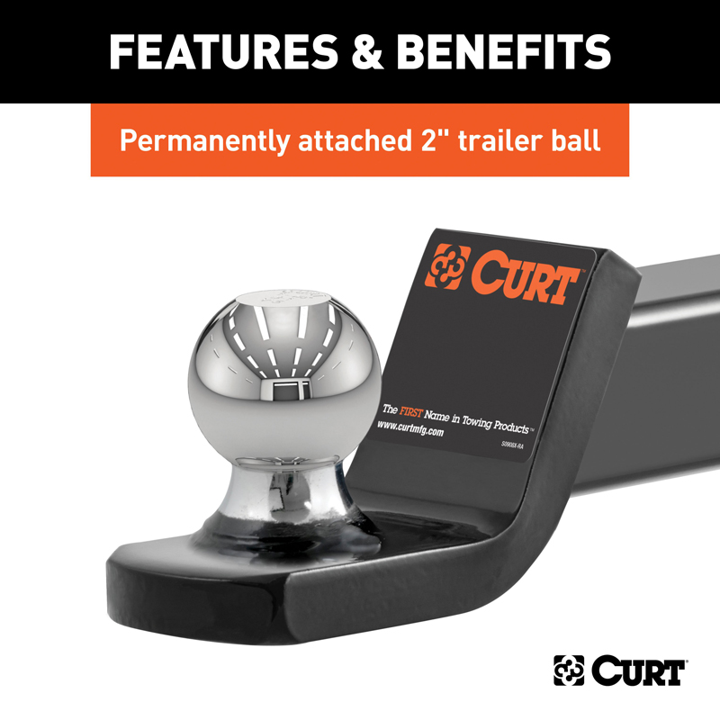 CURT | Towing Starter Kit with 2" Ball (2" Shank, 7,500 lbs, 2" Drop)