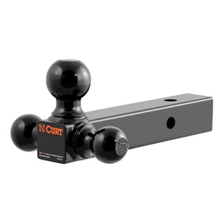 CURT | Multi-Ball Mount (2" Solid Shank, 1-7/8", 2" & 2-5/16" Black Balls)