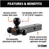 CURT | Multi-Ball Mount (2" Solid Shank, 1-7/8", 2" & 2-5/16" Black Balls)