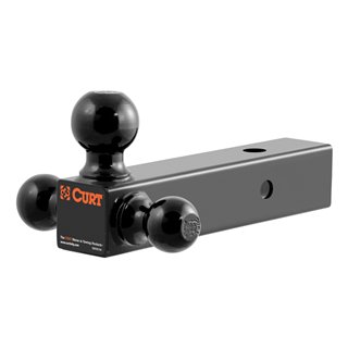 CURT | Multi-Ball Mount (2-1/2" Hollow Shank, 1-7/8", 2" & 2-5/16" Black Balls)