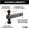 CURT | Multi-Ball Mount (2" Solid Shank, 2" & 2-5/16" Black Balls)