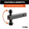 CURT | Multi-Ball Mount (2" Solid Shank, 2" & 2-5/16" Black Balls)