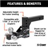 CURT | Adjustable Tri-Ball Mount (2" Shank, 1-7/8", 2" & 2-5/16" Balls)