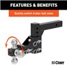 CURT | Adjustable Tri-Ball Mount (2" Shank, 1-7/8", 2" & 2-5/16" Balls)