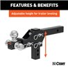 CURT | Adjustable Tri-Ball Mount (2" Shank, 1-7/8", 2" & 2-5/16" Balls)