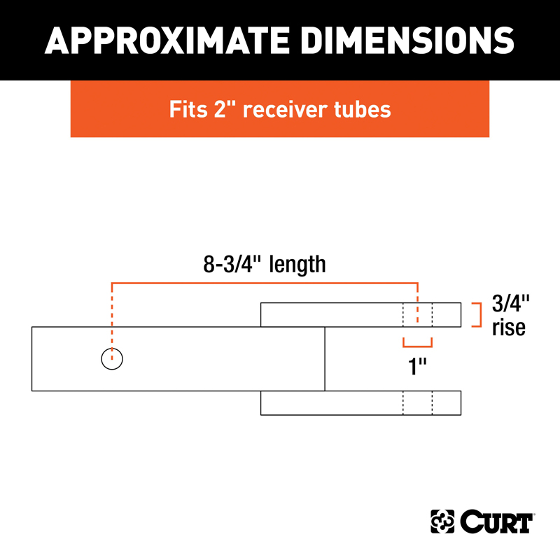 CURT | Clevis Pin Ball Mount with 1" Diameter Pin (2" Shank, 6,000 lbs.)