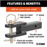 CURT | Clevis Pin Ball Mount with 1" Diameter Pin (2" Shank, 6,000 lbs.)
