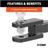 CURT | Clevis Pin Ball Mount with 1" Diameter Pin (2" Shank, 6,000 lbs.)