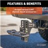 CURT | Adjustable Channel Mount with Dual Ball (2" Shank, 14,000 lbs., 6" Drop)
