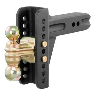 CURT | Adjustable Channel Mount with Dual Ball (2-1/2" Shank, 20,000 lbs., 6" Drop)