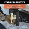 CURT | Adjustable Channel Mount with 2-5/16" Ball & Pintle (2-1/2" Shank, 20,000 lbs.)