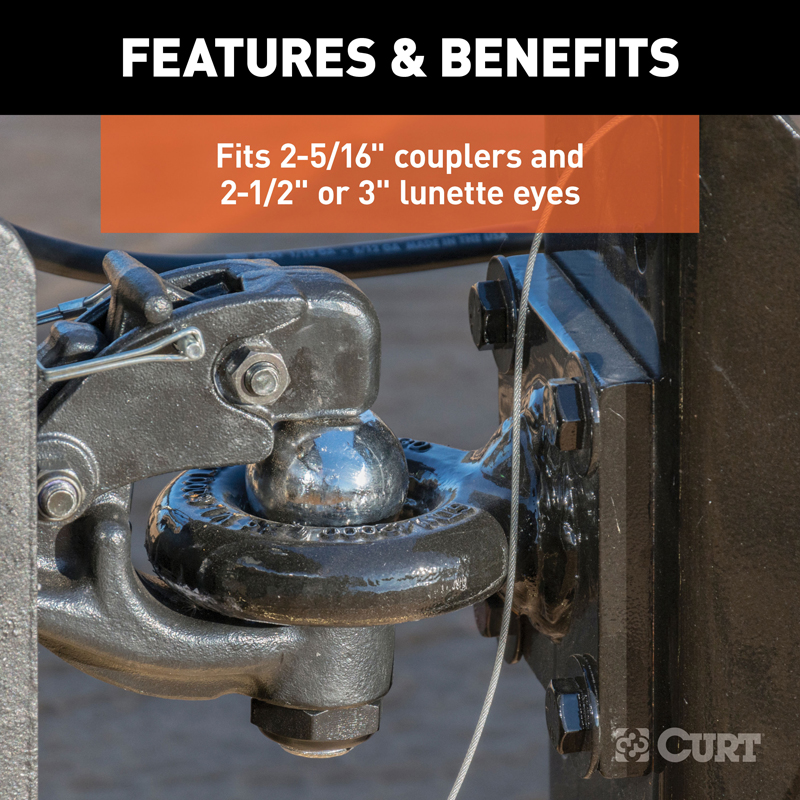 CURT | Replacement Channel Mount Ball & Pintle Hitch (2-5/16" Ball, 13,000 lbs.)
