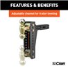 CURT | Adjustable Channel Mount with Dual Ball (2" Shank, 14,000 lbs., 10-1/8" Drop)