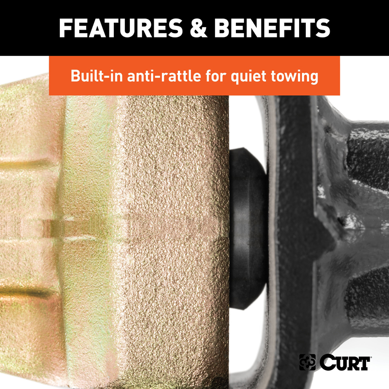 CURT | Adjustable Channel Mount with Dual Ball (2" Shank, 14,000 lbs., 10-1/8" Drop)