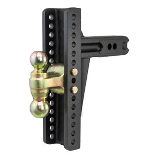 CURT | Adjustable Channel Mount, Dual Ball (2-1/2" Shank, 20,000 lbs., 10-3/8" Drop)