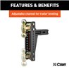 CURT | Adjustable Channel Mount, Dual Ball (2-1/2" Shank, 20,000 lbs., 10-3/8" Drop)