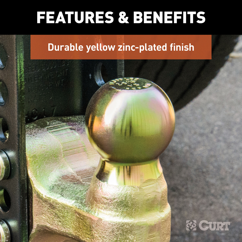 CURT | Adjustable Channel Mount, Dual Ball (2-1/2" Shank, 20,000 lbs., 10-3/8" Drop)