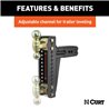 CURT | Adjustable Channel Mount with Dual Ball (3" Shank, 21,000 lbs., 10-5/8" Drop)