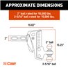 CURT | Rebellion XD Adjustable Cushion Hitch (2" Shank, 2", 2-5/16" Balls, 15K)